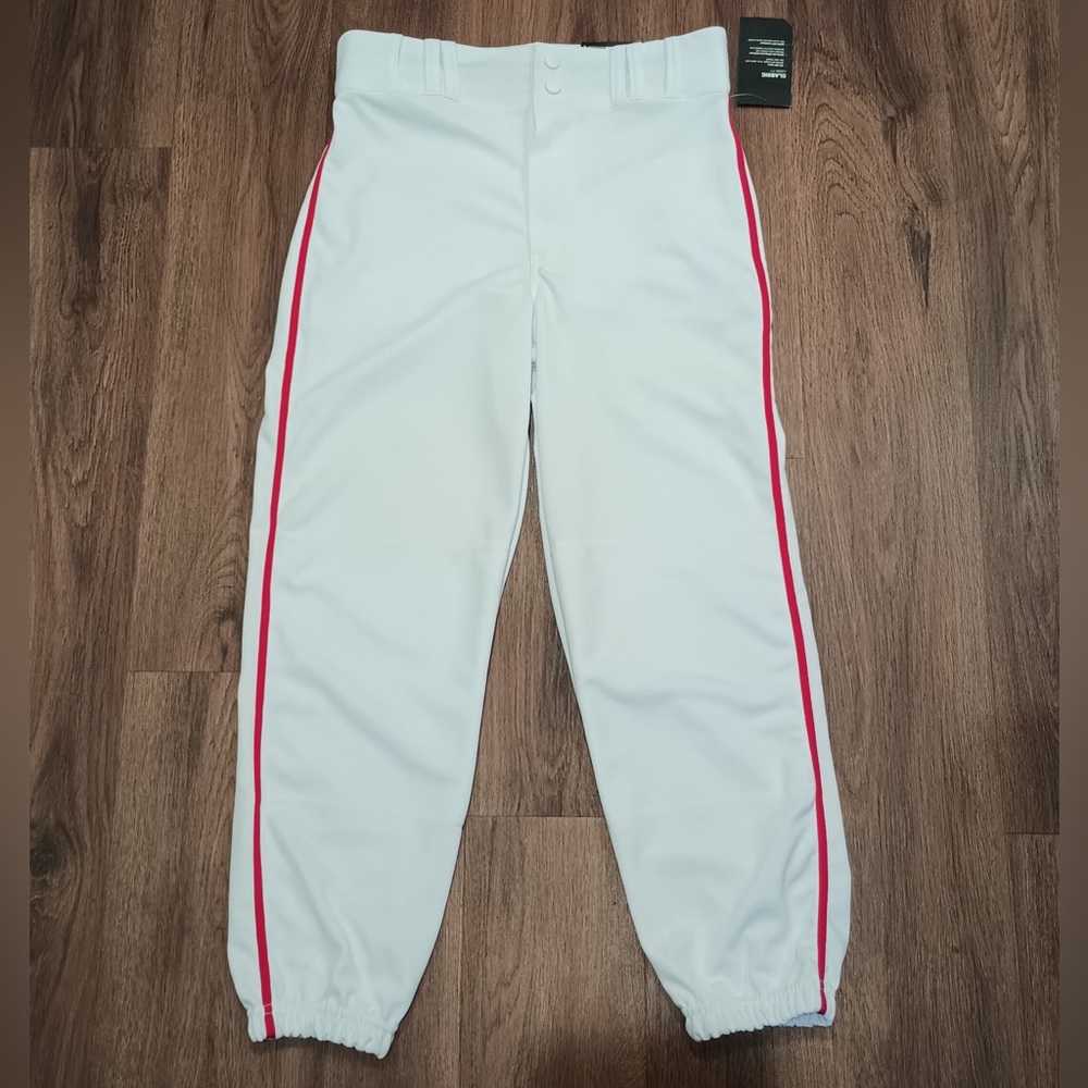 Kids White Pants with Red Stripes